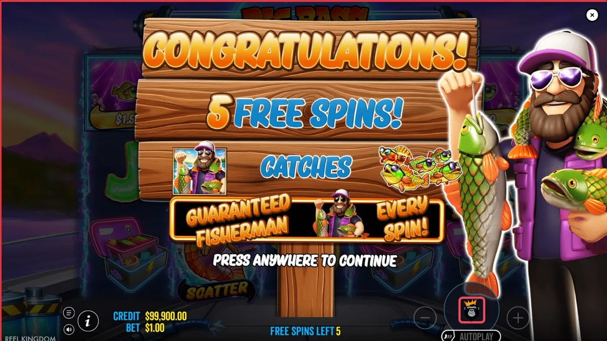 Big Bass Blast slot game interface featuring futuristic fishing theme