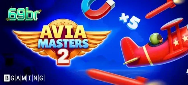 Interface temática do jogo Aviamasters 2 mostrando elementos de aviação