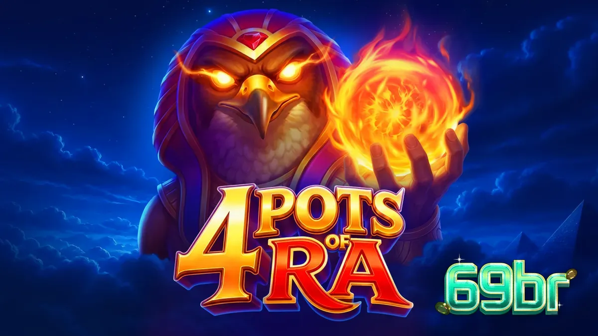 Interface do jogo 4 Pots of Ra: Hold and Win com temática egípcia
